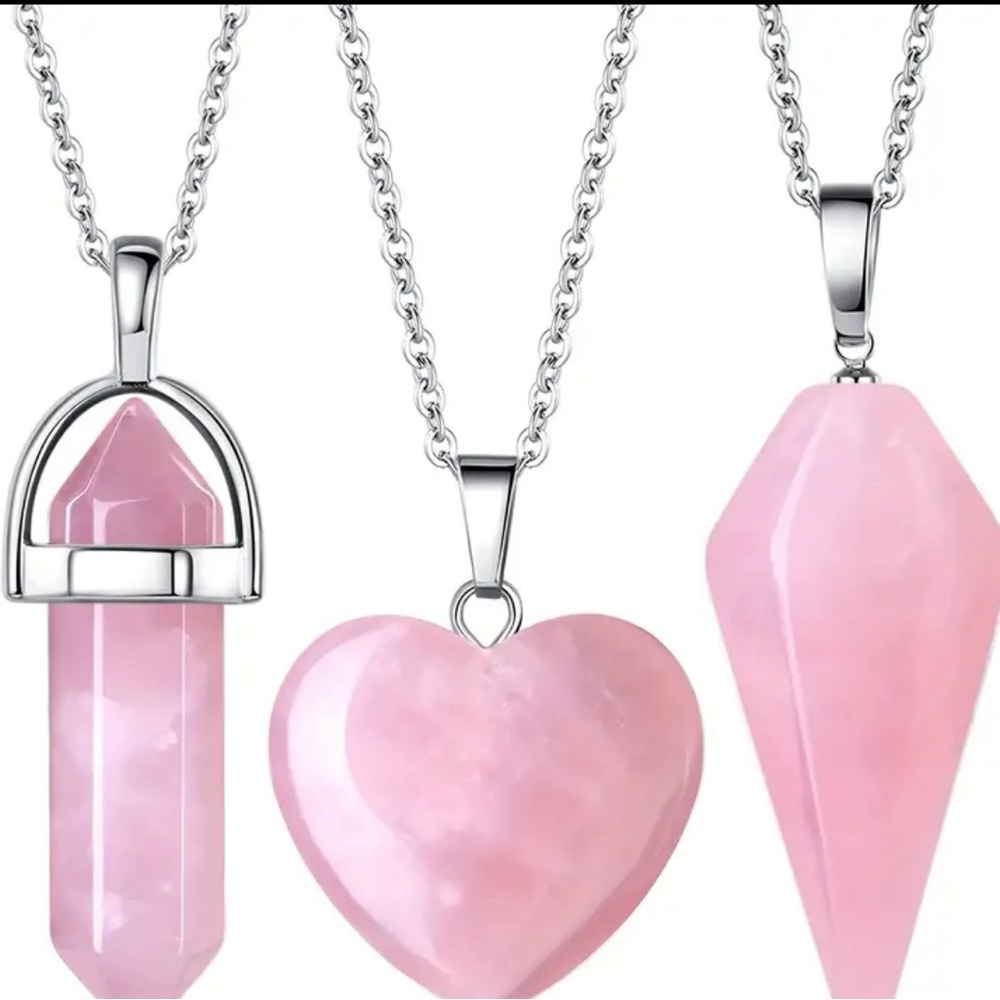NWT Natural Crystal Mineral Ornament Amethyst Crystal Stone Pendant Necklace